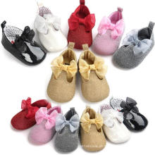 Sapatos de criança infantil 0-1 ano bebê mocassins bowknot tênis 6 cor